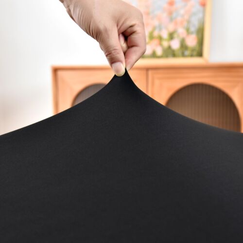 Black Fitted Tablecloth With Elastic For 34x34 Inch Square Folding Tables Card - Picture 5 of 6