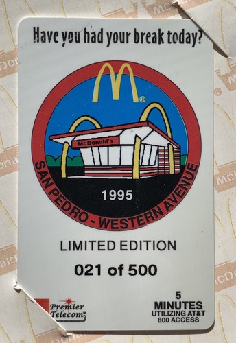 Vintage McDONALDS: 1995 California Locations - Phone Cards - Limited Edition - Picture 6 of 8