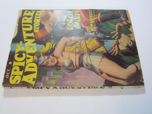 Spicy Adventure Stories, Vol. 12 #5, Okt. 1940 GD/VG Roboter erwacht Sci-Fi Cover! - Bild 2 von 6