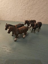 Antique Lot Of 4 Britains Painted Lead Horses-Very Good