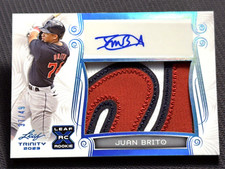 2023 Leaf Trinity AWESOME !! WORN PATCH ROOKIE AUTO Juan Brito 37/49