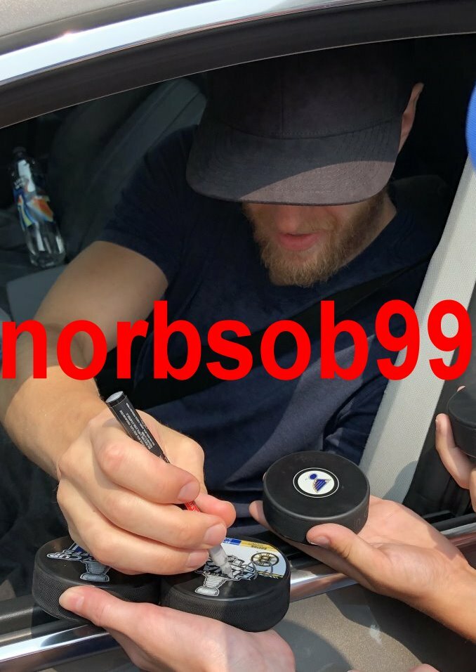 CARL GUNNARSSON SIGNED BLUES 2019 STANLEY CUP FINALS PUCK w/PROOF