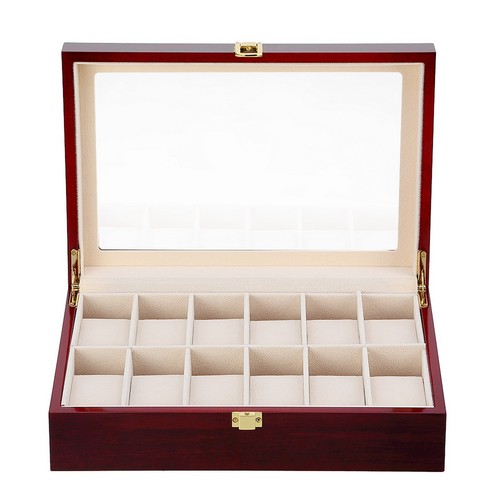Caja de Reloj Estuche Organizador Relojes Soporte Joyería Almacenamiento Superior Vidrio Exhibición Regalo - Imagen 42 de 93