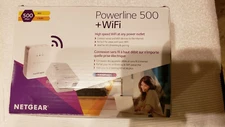 NETGEAR POWERLINE 500 + WiFi Used Works In Original Box Includes Manual 