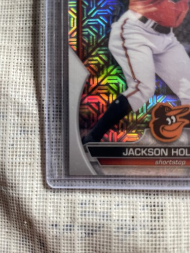 2023 Bowman Chrome Prospects Mojo Refractor #BCP-20 Jackson Holliday RC Orioles - Picture 6 of 6