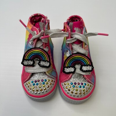 Skechers Shoe Baby Girl Twinkle Toes Rainbow High Top Sparkle