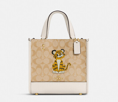 NWT Coach Dempsey Tote 22 In Signature Canvas With Tiger | eBay