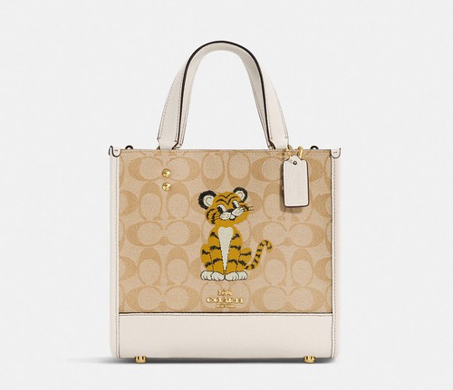 Neu mit Etikett Coach Dempsey Beuteltasche 22 aus charakteristischem Canvas mit Tiger - Bild 12 von 27