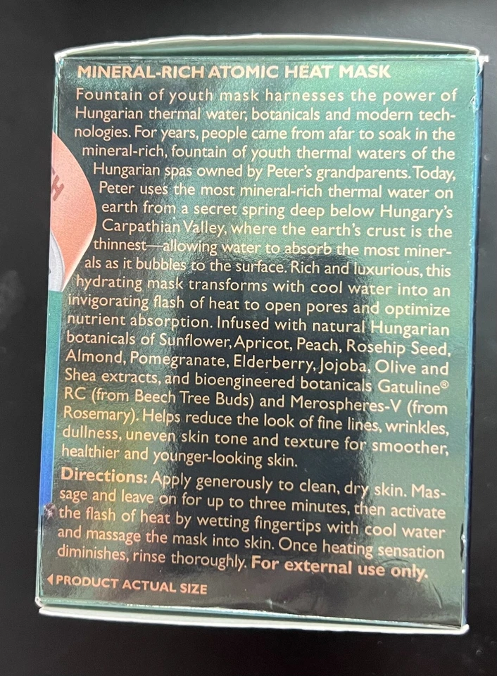Máscara térmica atómica rica en minerales rica en agua termal húngara Peter Thomas Roth 7396 Foto 3 de 4