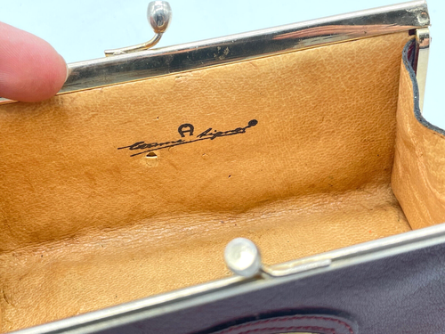 Etienne AIGNER Geldbörse Portemonnaie Portemonee Etui Tasche vintage bordeux - Bild 8 von 11
