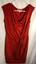 Michael Kors Orange Dress Sleeveless Stretch Knot Detail sz S