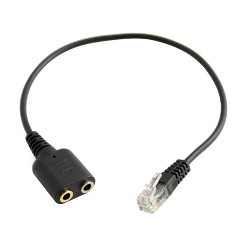 2 X 3.5mm RJ9 Jack Headset Cable Cord Wire Adaptor Convertor Connector Earphone