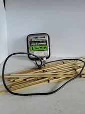 Vtg Craftsman Electronic Generated Fence Charger Small Animal Garden AC W/ Poles