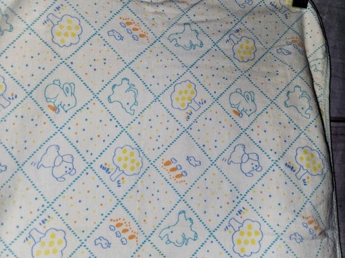 VTG Carters Animal Cotton Receiving Blanket Blue Dog Bunny Tree Elephant Dot - Picture 10 of 13