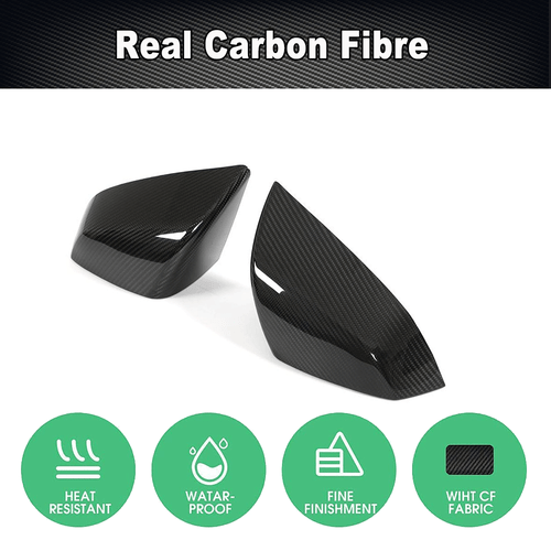 For Tesla Model S Plaid 2021+ Dry Carbon Fiber Side Wing Mirror Cover Cap Add-On - Bild 4 von 9