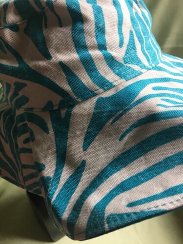 The Childrens Place est 1989 Turquoise Zebra Print Girls Sun Hat Size 4/6-New - Picture 3 of 4