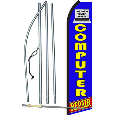 Computer Repair Complete Swooper Flag Bundle