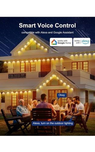 Permanent Outdoor Lights for House, 100Ft Smart RGB plus IC outside Lights - Picture 11 of 12