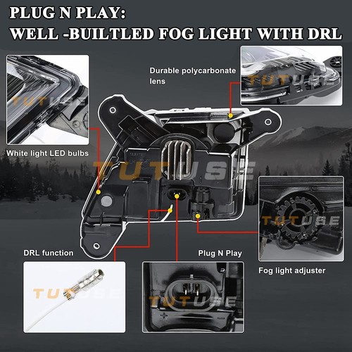 LED Bumper Lamps Fog Light DRL Fit Chevy Silverado 1500 2500HD 3500HD 19-21 - Picture 3 of 6