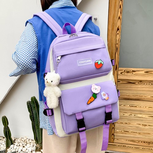 5 Stück Damen Mädchen Schultasche Rucksack Kawaii Schüler Büchertasche Rucksack wasserdicht - Bild 70 von 73