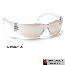 PYRAMEX INTRUDER SAFETY GLASSES I/O MIRROR LENS INDOOR/OUTDOOR S4180S (12 PAIR)