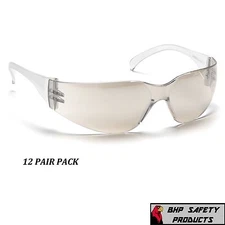 PYRAMEX INTRUDER SAFETY GLASSES I/O MIRROR LENS INDOOR/OUTDOOR S4180S (12 PAIR)