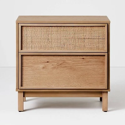 Wood & Cane Transitional Nightstand Natural - Hearth & Hand with 