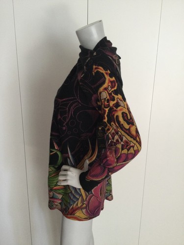 Ed Hardy by Christian Audigier Knit Poncho Cardigan Size S - Picture 3 of 12