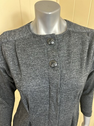 Vintage Liz Claiborne Shift Dress Womens Size 10 Black Button Knit Wool Blend - Picture 4 of 11