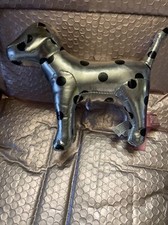 Victoria  s Secret PINK Dog Plush Silver Metallic W/ Black Polka Dots