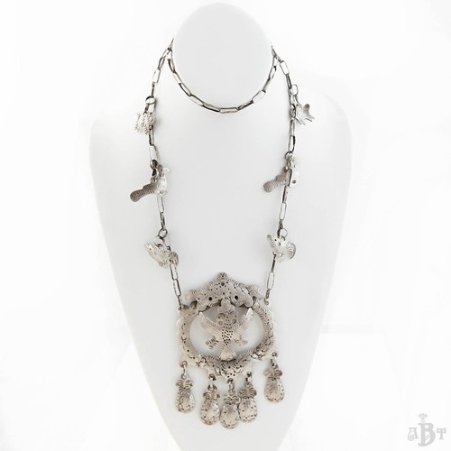 Collar Balangandan Penca Balangandan de Plata Esterlina Victoriana de Colección