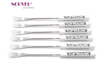 KäSefondue-Gabelset Nouvel Swiss 6 StüCk Design Scherenschnitt Weiss