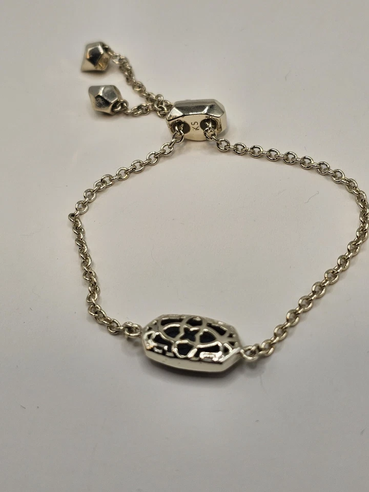 Pulsera Kendra Scott Gris Elaina Cadena Ajustable Drusy Latón Chapado en Oro 14k Foto 2 de 4
