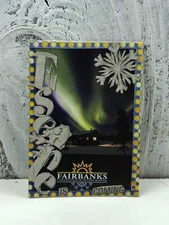 ACEO ARTIST TRADING CARD "FAIRBANKS IS COMING” ARTIST HAND MADE GLITTER STICKERS