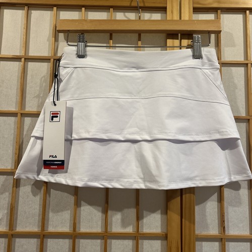 New Fila girls tennis ruffled skirt white skort medium 8-10 shorts underneath - Picture 2 of 6