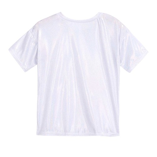 Kids Girls Boys Shiny Metallic T-shirt Sparkly Jazz Dance Top Performance Blouse - Picture 77 of 126