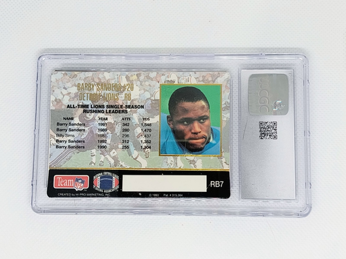 1993 ACTION PACKED BARRY SANDERS 1000 YD RUSHERS CGC 9 NM-MT - Picture 2 of 2