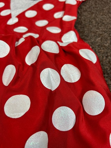 NEW Women's Disney Minnie Mouse Costume Halloween Mini Dress Sparkle Sequins - Picture 9 of 21