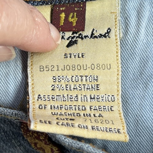 Pantalones de mezclilla 7 For All Mankind Bootcut para mujer 14 azul logotipo bordado elástico - Imagen 11 de 17