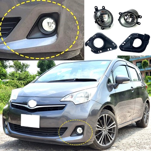 Bumper Fog Lights Kit For Toyota Ractis 2010 2011 2012 2013 2014 Right&Left Side - Picture 2 of 7