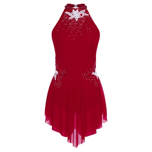 Womens Dress Performances Dancewear Stretch Dresses Back Figure Skating Modern - Bild 27 von 59