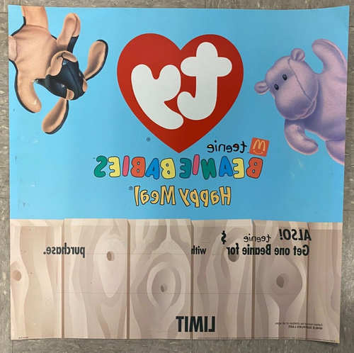 Cóster de exhibición de doble cara de McDonalds 1998 Teenie Beanie Babies 22X22" PB50 - Imagen 6 de 8