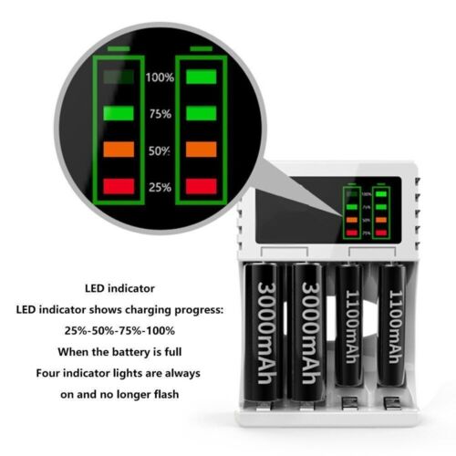 4 Slot Battery Charger LCD Display AA/AAA Rechargeable Battery Charger For NIMH - Picture 9 of 12