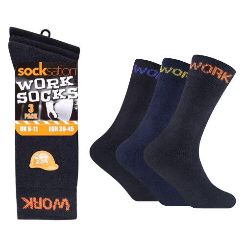Mens Socksation™ Cotton Rich Ultimate Work Boot Socks (lot) UK 6-11 - Picture 3 of 4