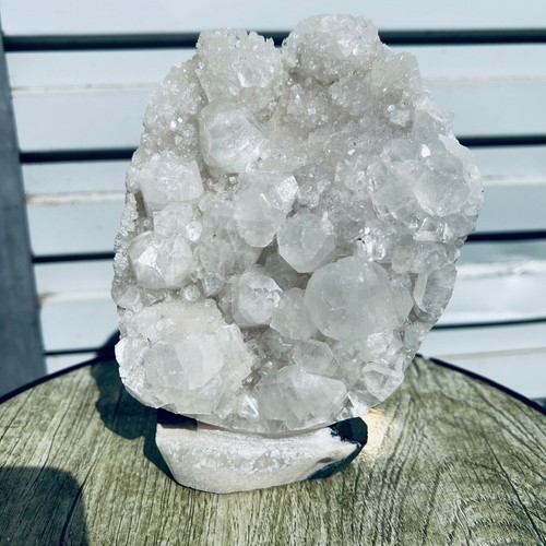 ¡4,51 lb superior! Cristal natural calcita cuarzo simbionte mineral muestra curación - Imagen 1 de 6