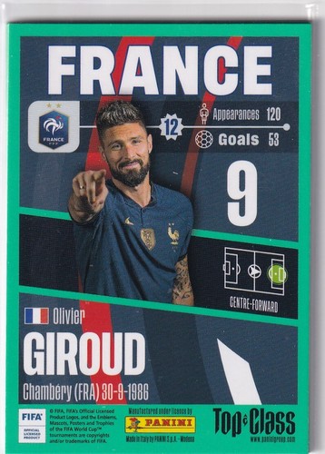 Panini 2023 Top Class Trading Card Nr. 123 Olivier Giroud - Picture 2 of 2