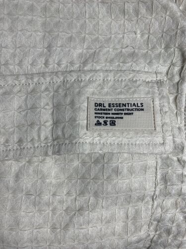 DR ESSENTIALS UOMO maglia waffle lavoro UOMO CAMICIA BEIGE TASCA SHACKET TAGLIA M - Foto 10 di 16