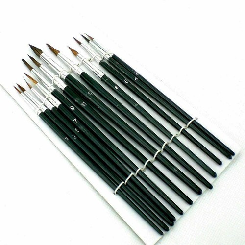 Juego de 12 pinceles de artista arte puntiagudo pintura artesanal - Imagen 2 de 4