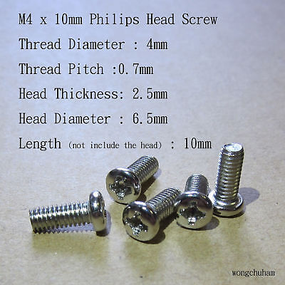 Mingyue Thumb Screw Screw Bolt M4 Stainless Steel Cross Head Screw screws Length : 65mm 10PCS, Thread Diameter : M4 Mingyue Thumb Screw Screw Bolt M4 Stainless Steel Cross Head Screw screws Length : 65mm 10PCS, Thread Diameter : M4
