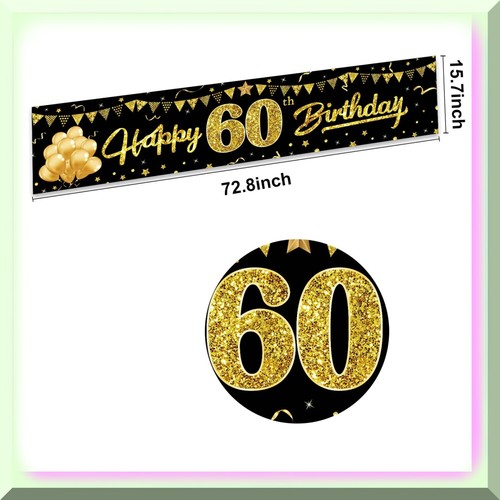 Golden Milestone Celebration Kit - Vibrant 60th Birthday Yard Decorations, Hilar - Picture 3 of 7